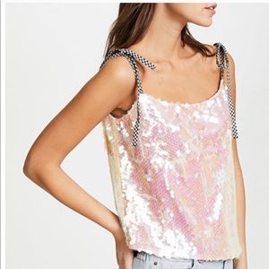 Sandy Liang Pink Sequin Mermaid Top Size 36